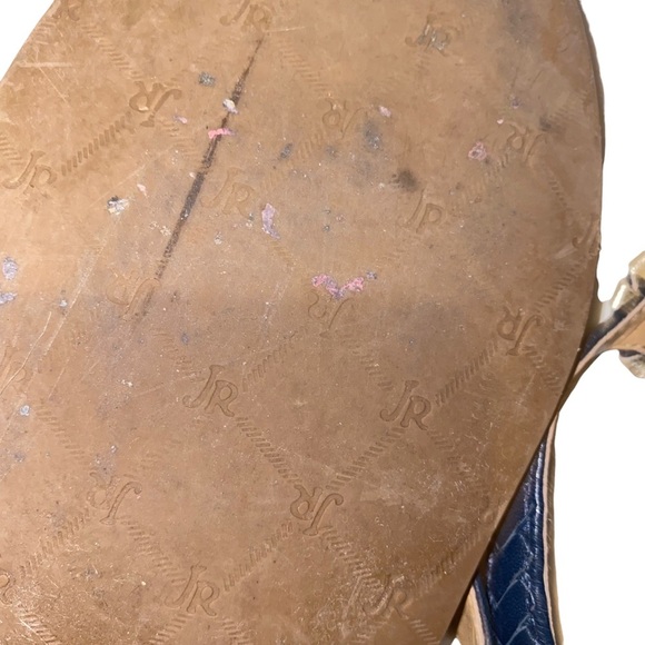 Jack rogers navy leather flip flop sandals size 9.5 - Picture 4 of 5